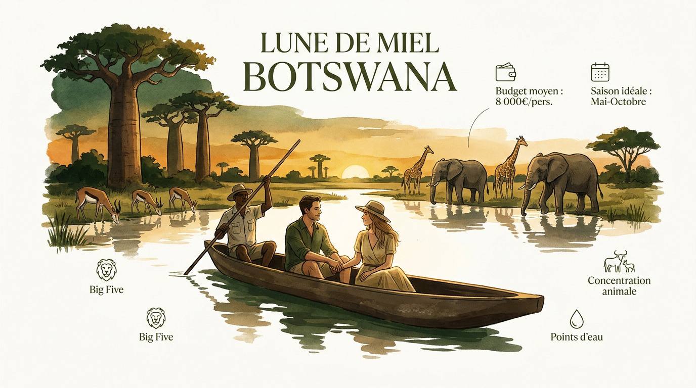 Couple en safari de luxe au Botswana